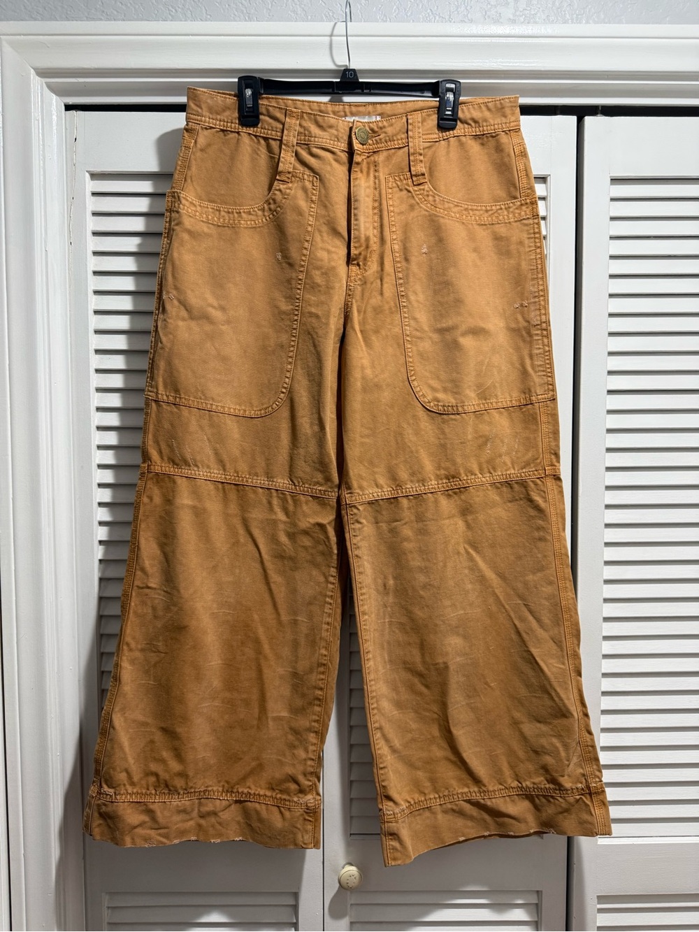 Womens Wide-Leg Carpenter Pants in Tan